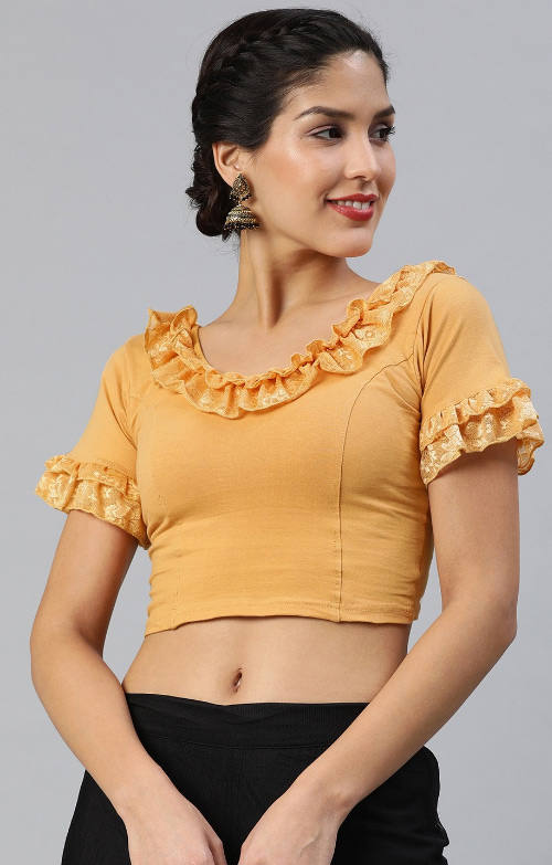 Beige Ruffle Blouse