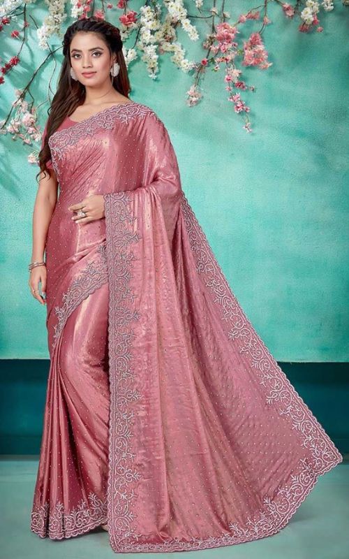 Baby Pink Shimmer Saree