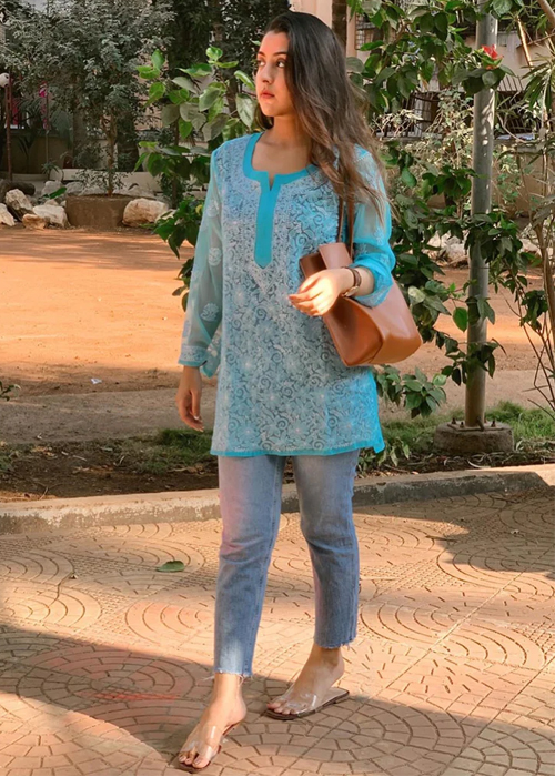 1 Blue Chikankari Kurti 