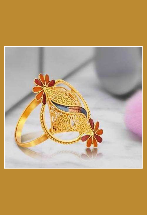 Meenakari Gold Ring