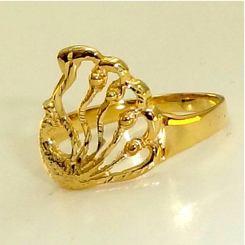 Open Work Peacock Style Gold Ring