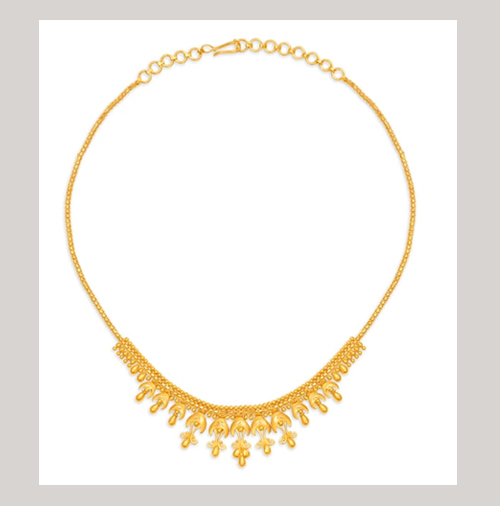 Petal Shape Gold Necklace