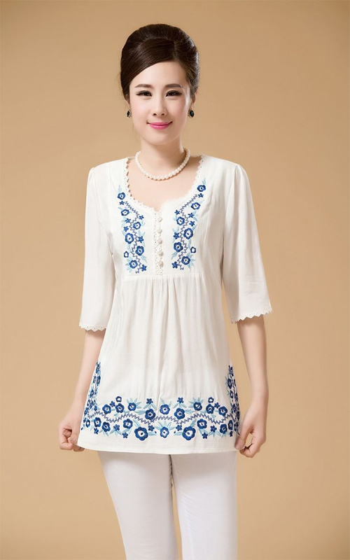 White Embroidered Kurti