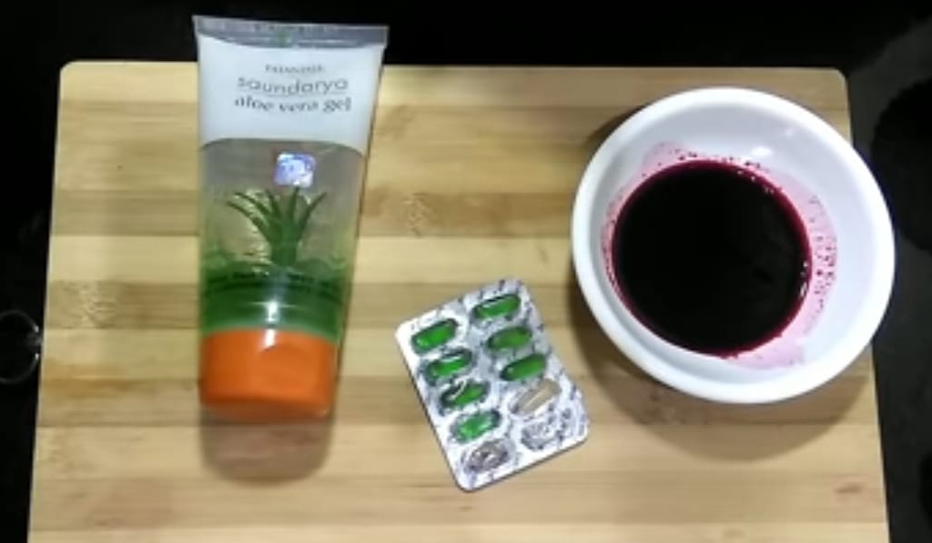 aloevera gel vitamine e capsule beetroot juice