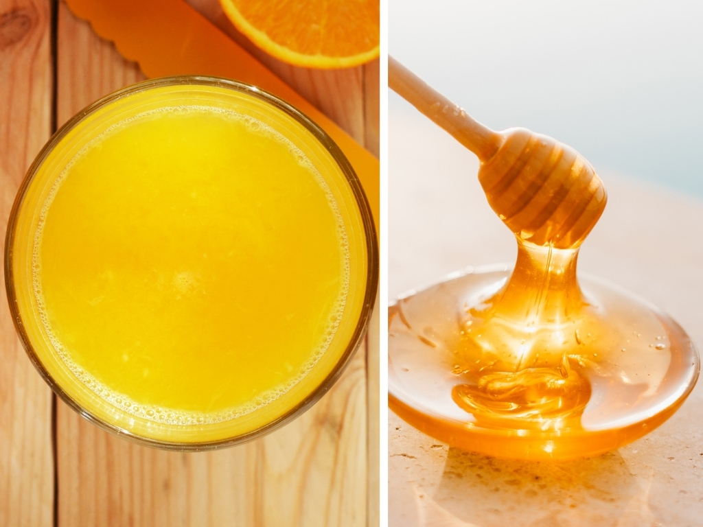 orange juice and honey