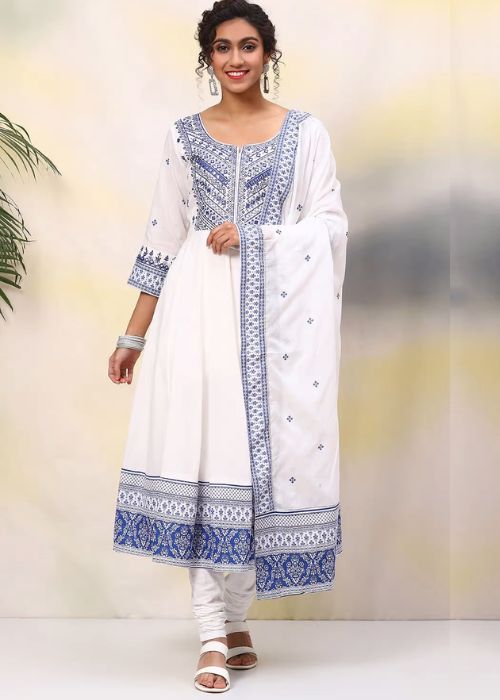 1 Blue and White Salwar Suit