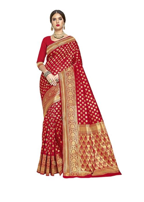 1 Red Art Silk Saree