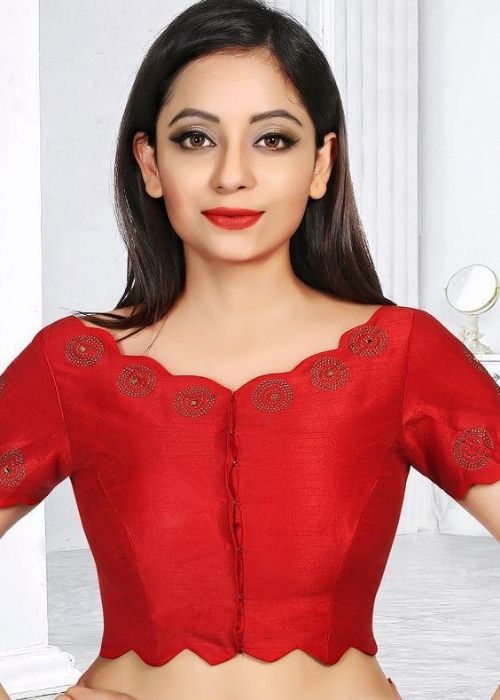 1 Red Boat Neck Blouse