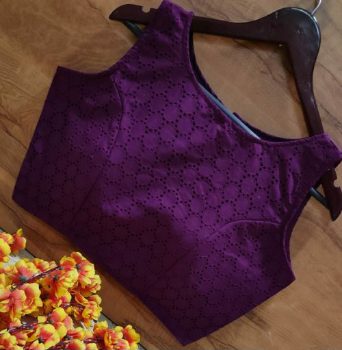 Wine Hakoba Blouse
