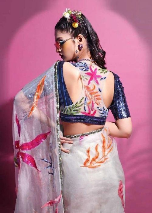 11 Organza Fabric Patch Work Blouse