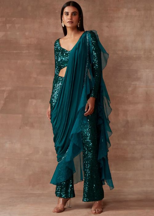 12 Sequin Work Saree Style Dress