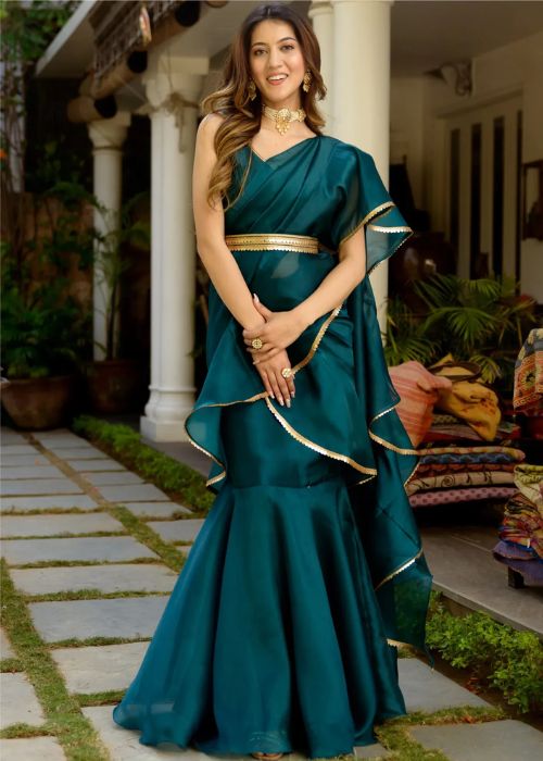 13 Green Saree