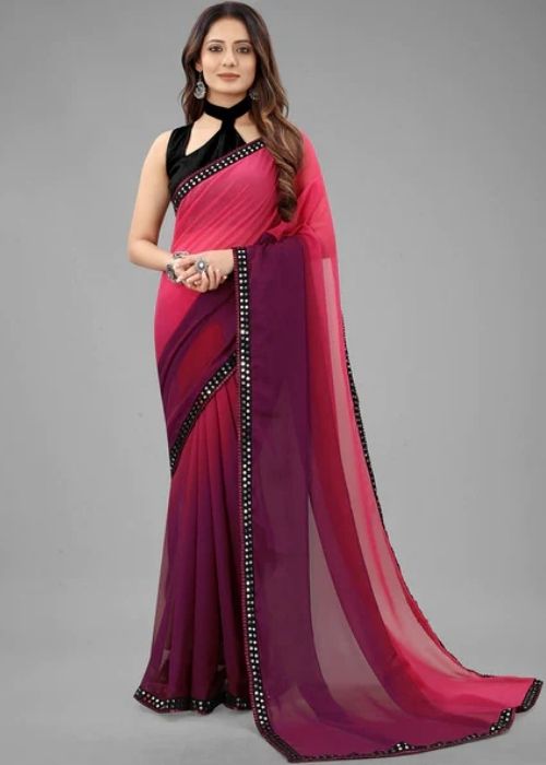 13 Mirror Lace Work Saree