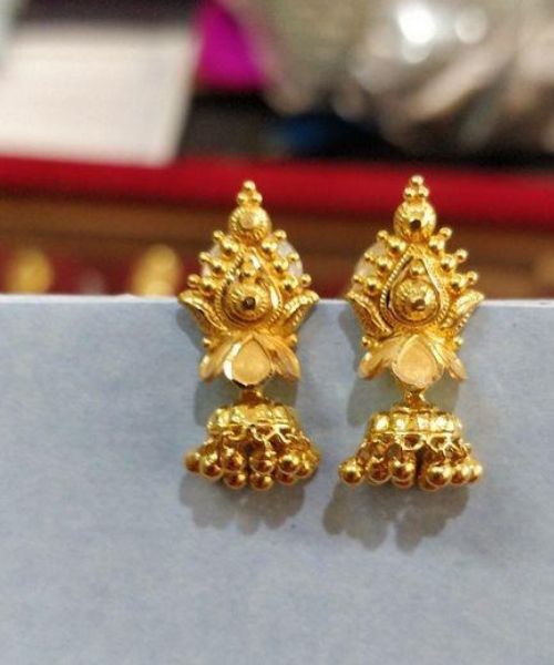 13 Short Gold Jhumka Design 