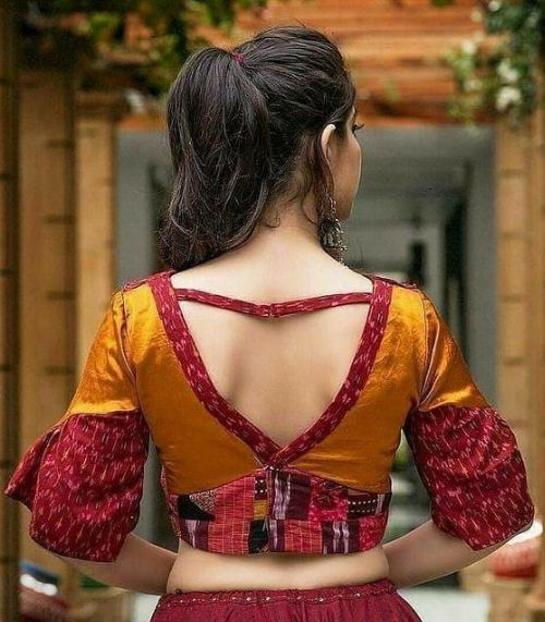 14 Mustard And Red Blouse