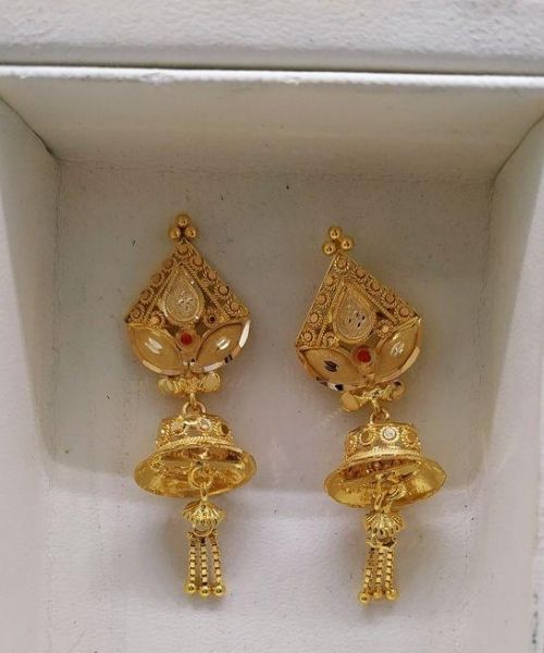 14 Plain gold Jhumka