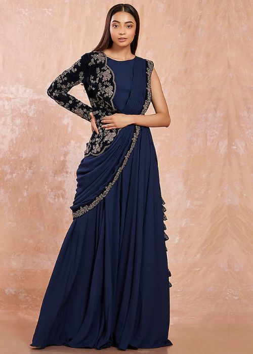 15 Blue Saree Gown