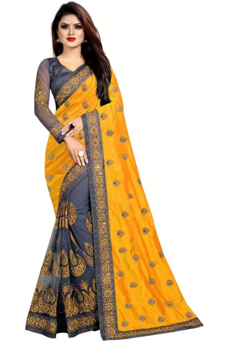 15 Mustard Saree