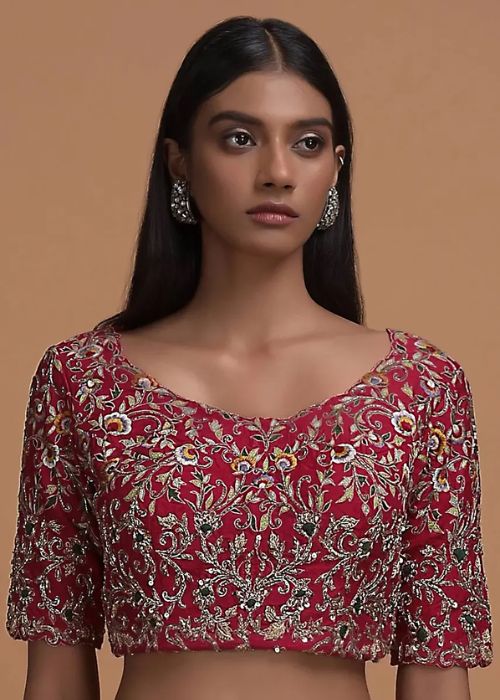 2 Red Blouse Design