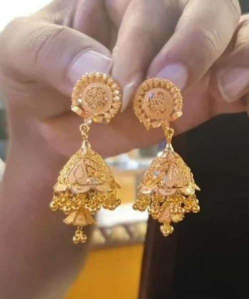 3 Circular Gold Jhumka