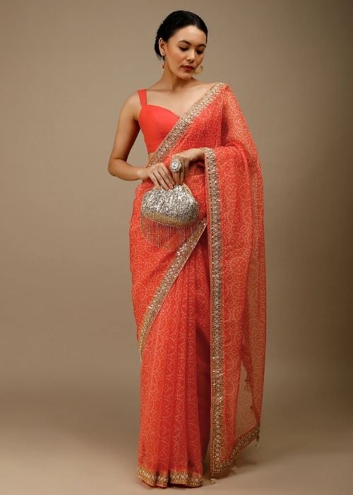 3 Orange Saree