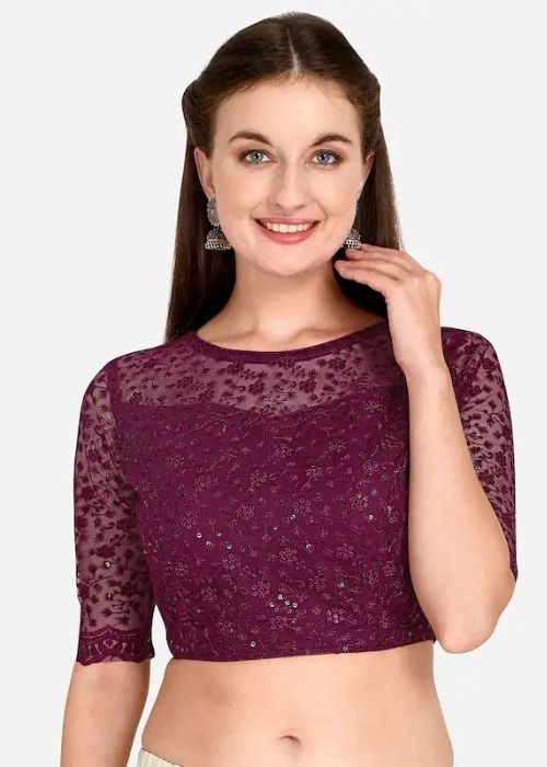 4 Purple Embroidered Blouse