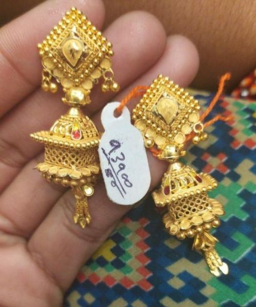 4 Unique Shape Gold Jhumka