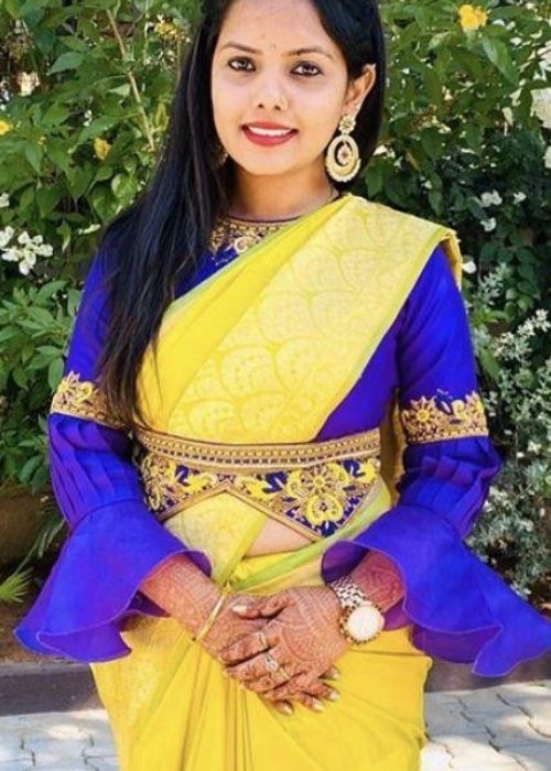 5 Belt Style Blouse Design