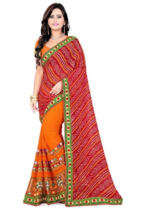 5 Georgette Embroidered Saree