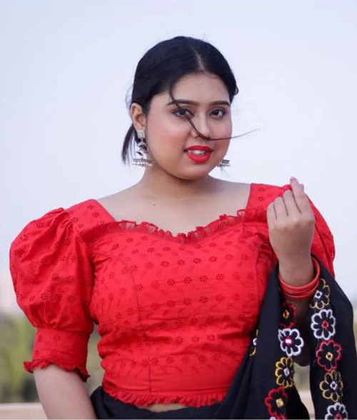 Red Hakoba Blouse