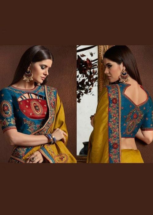 6 Front And Back Design of Embroidered Blouse