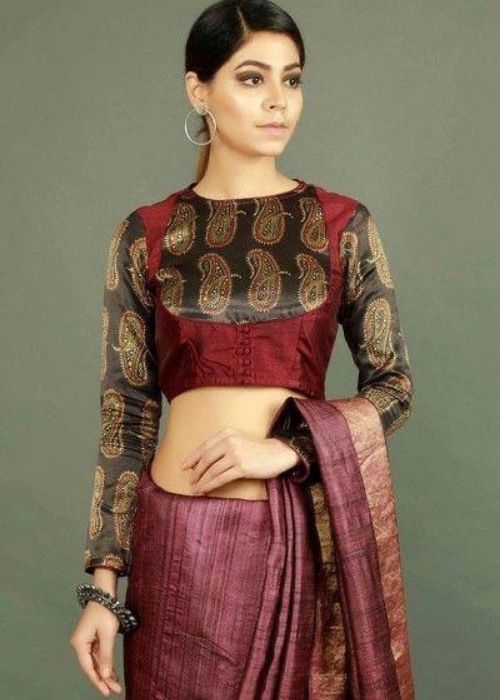 6 Full Sleeves Patch Work Blouse