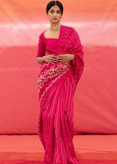 6 Pink Saree