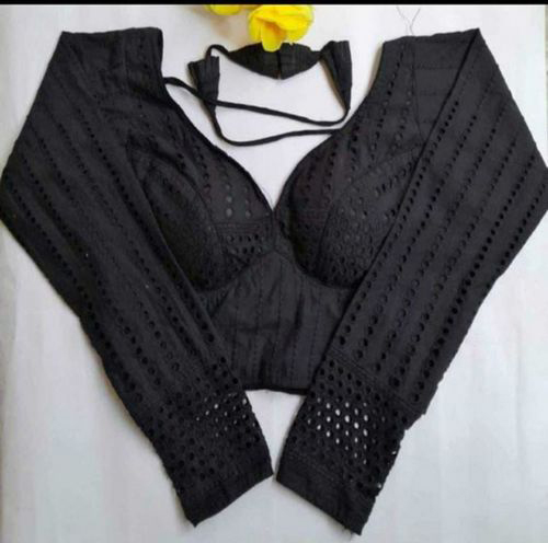 Full Sleeves Black Hakoba Blouse