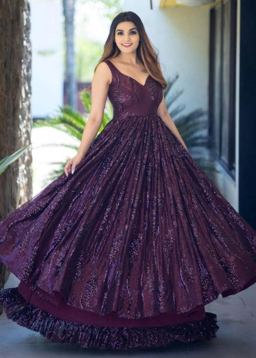 7 Purple Party Work Gown