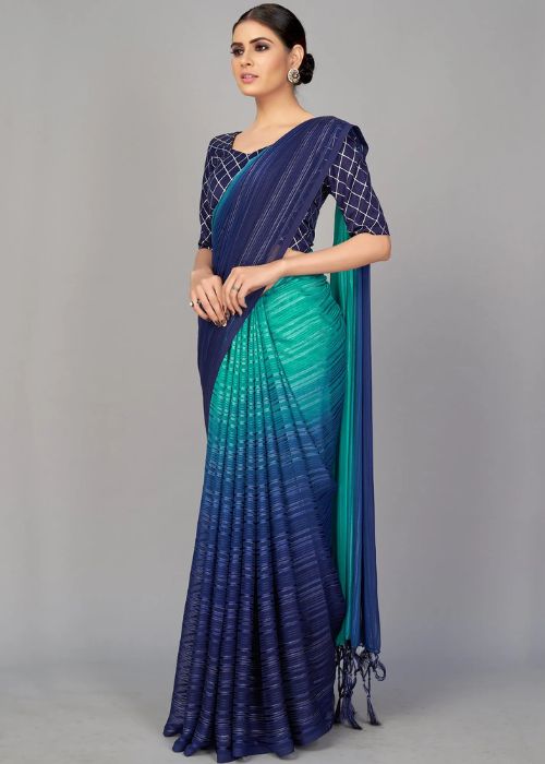 8 Blue Saree
