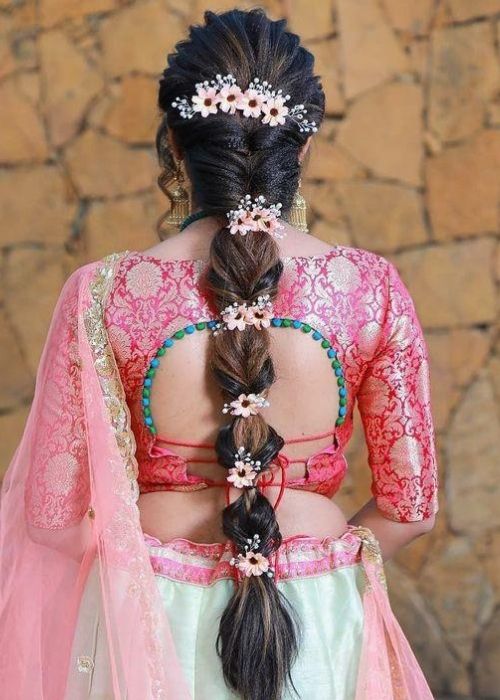 9 Back Blouse Design For Pink Blouse