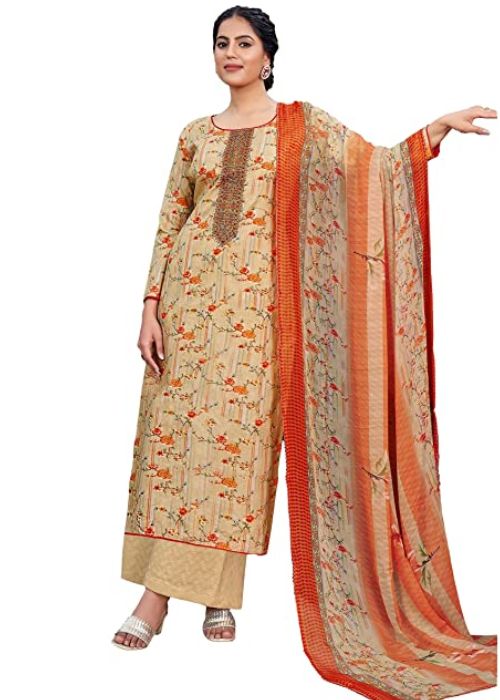 9 Beige and Orange Salwar Suit