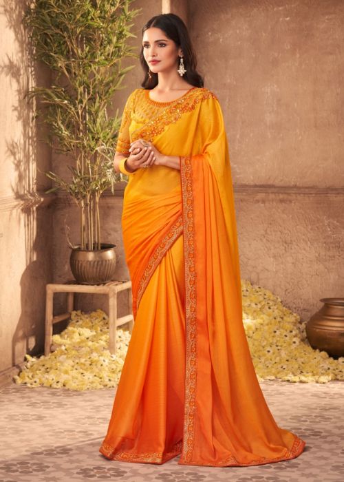 9 Shaded Orange Saree