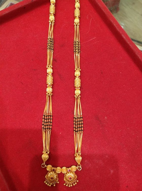 Double Vati Gold Black Bead Mangalsutra