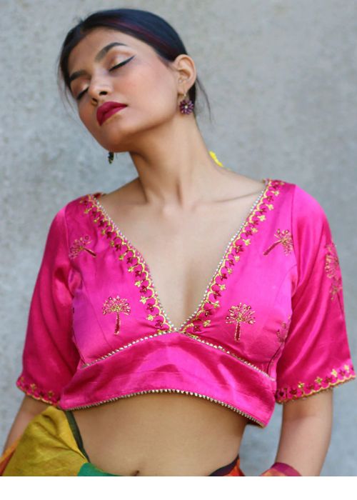 Embroidered Pink Blouse