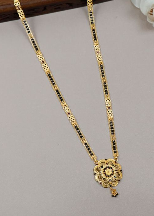 Plain Gold Floral Mangalsutra