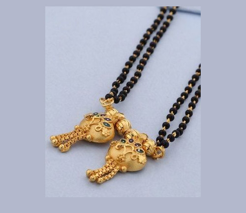 Pure Gold Black Bead Mangalsutra