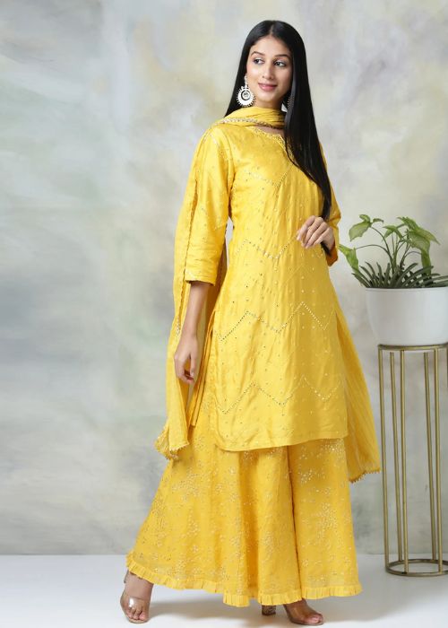 Yellow Sharara Set