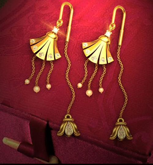 Bell Shape Sui Dhaga Earrings
