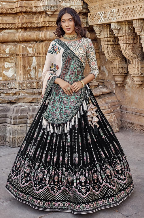 Black Georgette Lehenga