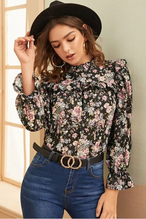 Frill Printed Top 