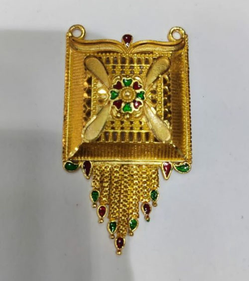 Gold pendant for Mangalsutra Design 12 - Square Shaped