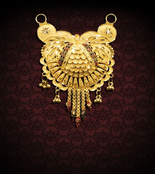 Gold pendant for Mangalsutra Design 10