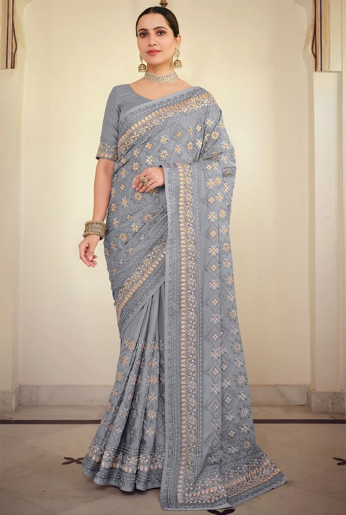 Gota Patti Georgette Saree